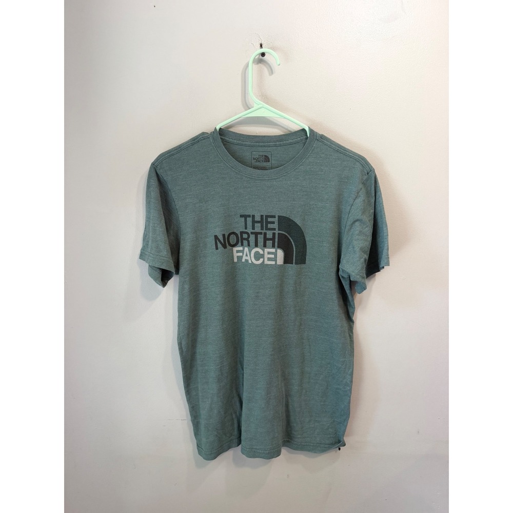 The North Face Mens Slim Fit Graphic Logo T-Shirt Heather Green Medium